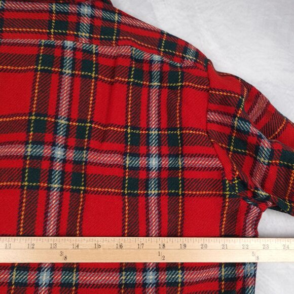 Vintage Pendleton Heavy Wool Shirt Jacket Mens Medium Red Tartan Plaid Relaxed - Picture 14 of 16
